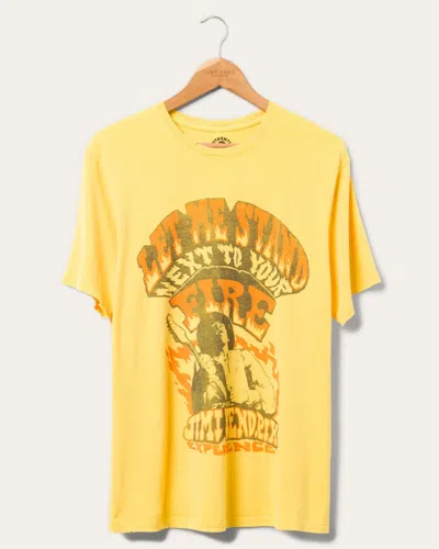 Junk Food Clothing Jimi Hendrix Let Me Stand Next To Your Fire Vintage Tee In Yellow