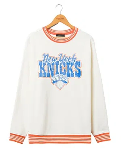 Junk Food Clothing Knicks Fade Away Crew Sweatshirt In Sugar/orange