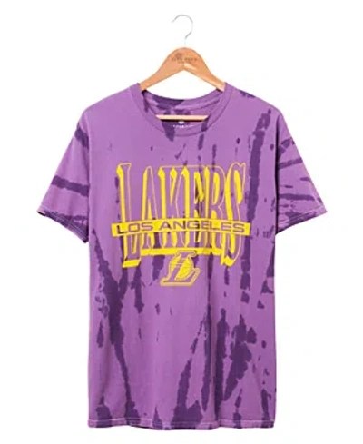 Junk Food Clothing Lakers Tie Dye Short Sleeve Tee In Bright Purple