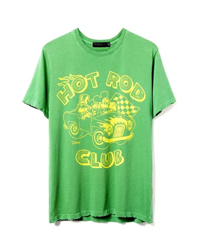 Junk Food Clothing Mickey And Minnie Hot Rod Vintage Tee In Green