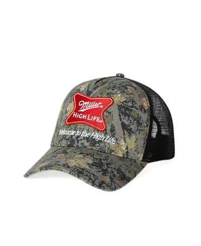 Junk Food Clothing Miller High Life Camo Trucker Hat In Multi