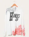 Junk Food Clothing Nba Atlanta Hawks Tie Dye Flea Market Long Sleeve Tee In White