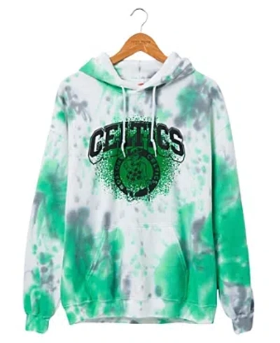 Junk Food Clothing Nba Boston Celtics Tie Dye Hoodie In True Black/kelly Green