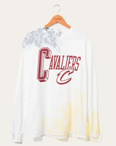 Junk Food Clothing Nba Cleveland Cavaliers Tie Dye Flea Market Long Sleeve Tee In White