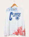 Junk Food Clothing Nba Los Angeles Clippers Tie Dye Flea Market Long Sleeve Tee In White