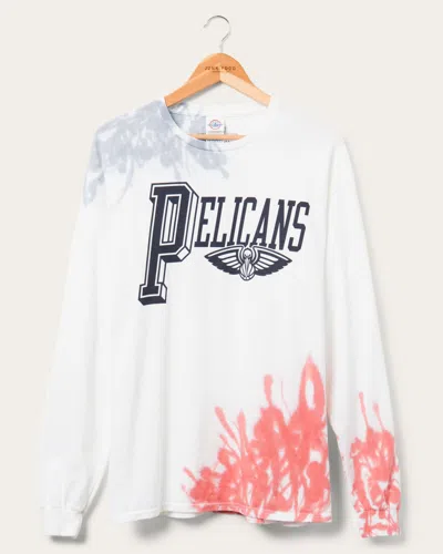 Junk Food Clothing Nba New Orleans Pelicans Tie Dye Flea Market Long Sleeve Tee In White