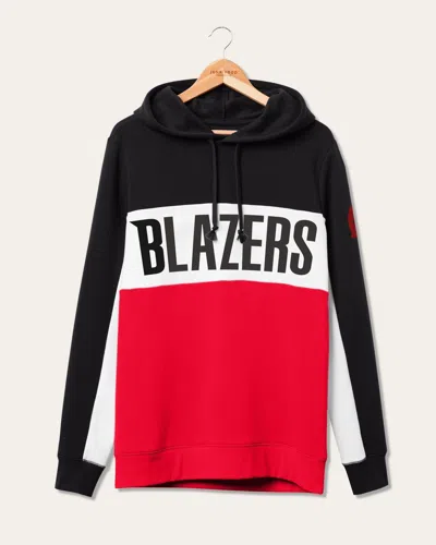 Junk Food Clothing Nba Portland Trail Blazers Colorblock Hoodie In Red