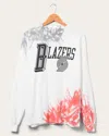 Junk Food Clothing Nba Portland Trail Blazers Tie Dye Flea Market Long Sleeve Tee In White