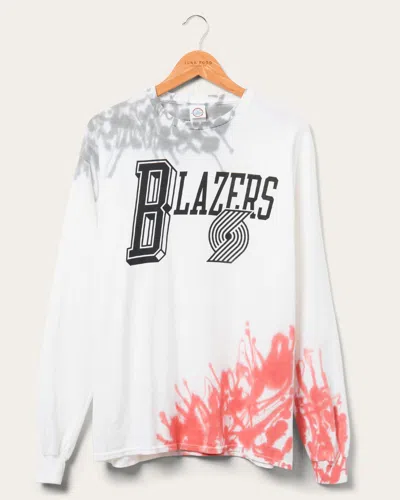 Junk Food Clothing Nba Portland Trail Blazers Tie Dye Flea Market Long Sleeve Tee In White