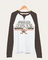 Junk Food Clothing Nfl Cleveland Browns Colorblock Long Sleeve Raglan In White