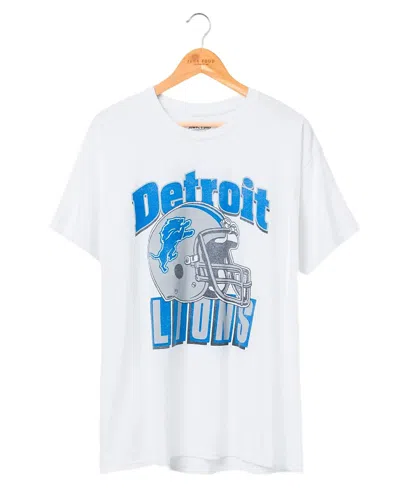 Junk Food Clothing Nfl Detroit Lions Throwback Helmet Flea Market Tee In White
