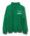 JUNK FOOD CLOTHING UNISEX NFL PHILADELPHIA EAGLES MOCK 1/4 BUTTON UP