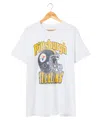 Junk Food Clothing Nfl Pittsburgh Steelers Throwback Helmet Flea Market Tee In White