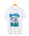 Junk Food Clothing Nfl Seattle Seahawks Throwback Helmet Flea Market Tee In White