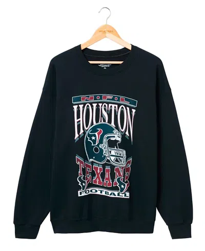 Junk Food Clothing Nfl Unisex Houston Texans Helmet Flea Market Crew Fleece Sweatshirt In Houston Texans