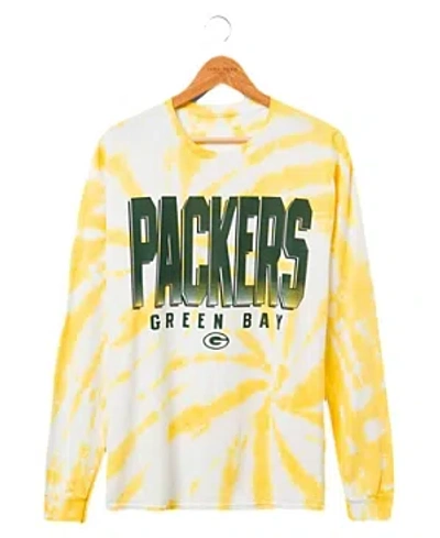 Junk Food Clothing Packers Game Time Tie Dye Long Sleeve Tee In Mustard Tie-dye