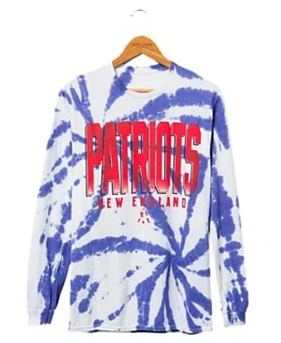 Junk Food Clothing Patriots Game Time Tie Dye Long Sleeve Tee In Blue