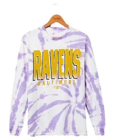 Junk Food Clothing Ravens Game Time Tie Dye Long Sleeve Tee In Purple