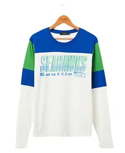 Junk Food Clothing Seahawks Zone Blitz Long Sleeve Tee In Sugar/liberty/kelly