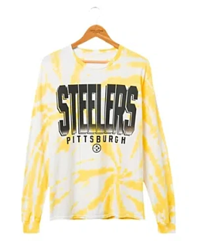 Junk Food Clothing Steelers Game Time Tie Dye Long Sleeve Tee In Black