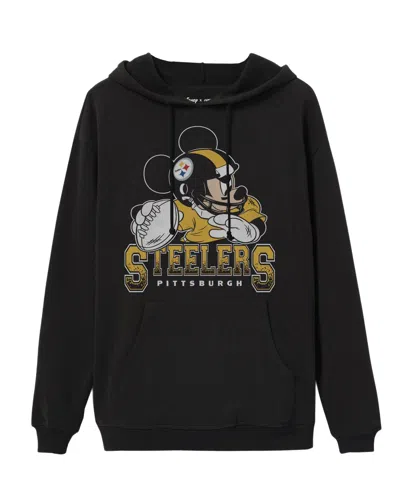 Junk Food Clothing Steelers Mickey Qb Hoodie In Black