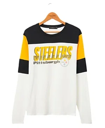 Junk Food Clothing Steelers Zone Blitz Long Sleeve Tee In Sugar/true Black/mustard