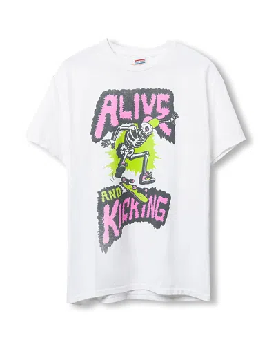 Junk Food Clothing Unisex Alive And Kicking Flea Market Tee In White