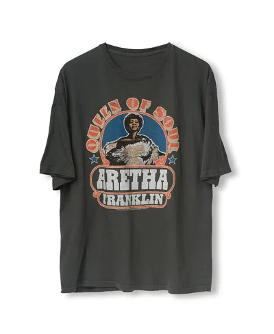 Junk Food Clothing Unisex Aretha Franklin Queen Of Soul Oversized Tee In Black