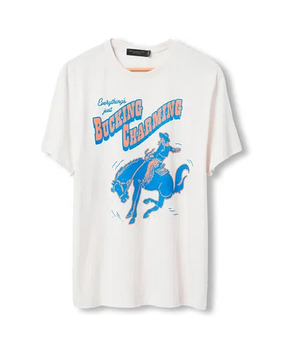 Junk Food Clothing Unisex Bucking Charming Vintage Tee In White