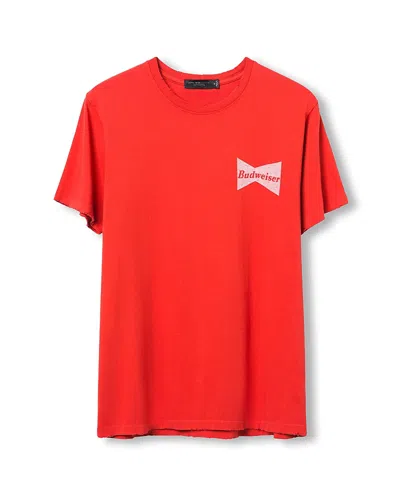 Junk Food Clothing Unisex Budweiser King Of Beers Vintage Tee In Red