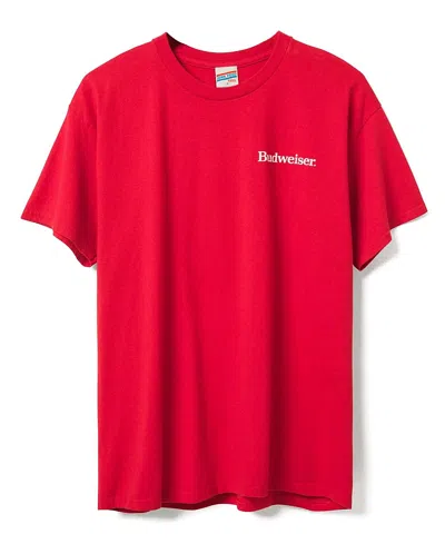 Junk Food Clothing Unisex Budweiser Label Flea Market Tee In Red