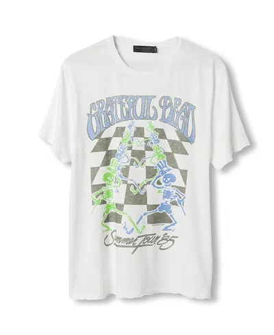Junk Food Clothing Unisex Grateful Dead Checkers Vintage Tee In White