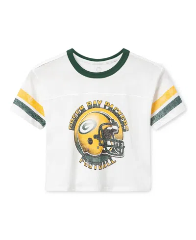 Junk Food Clothing Unisex Green Bay Packers Striped Ringer Tee - Little Kid, Big Kid In Vintage White