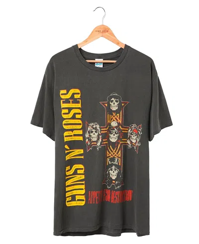 Junk Food Clothing Unisex Guns N' Roses Cross Flea Market Tee In Vintage Black