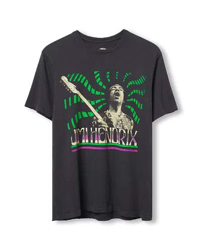 Junk Food Clothing Unisex Jimi Hendrix Sound Waves Vintage-like Tee In Black