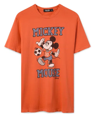 Junk Food Clothing Unisex Mickey Soccer Vintage Tee In Orange