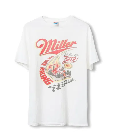 Junk Food Clothing Unisex Miller High Life Racing Beer Flea Market Tee In White