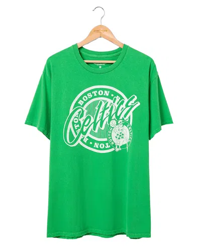 Junk Food Clothing Unisex Nba Boston Celtics Crest Vintage Tee In Kelly Green