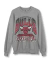 Junk Food Clothing Unisex Nba Chicago Bulls Backcourt Crew Fleece Sweatshirt In Heather Grey