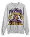 Junk Food Clothing Unisex Nba Los Angeles Lakers Backcourt Crew Fleece Sweatshirt In Heather Grey