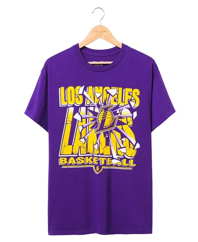 Junk Food Clothing Unisex Nba Los Angeles Lakers Break Through Short Sleeve Tee In Purple