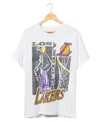 Junk Food Clothing Unisex Nba Los Angeles Lakers Jump Shot Short Sleeve Tee In White