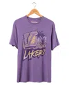 Junk Food Clothing Unisex Nba Los Angeles Lakers Surf Competiton Vintage Tee In Purple