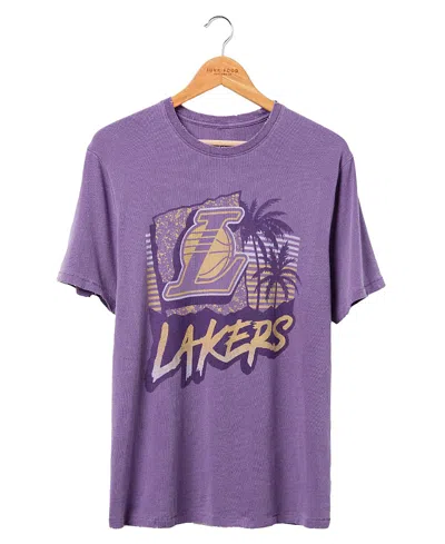 Junk Food Clothing Unisex Nba Los Angeles Lakers Surf Competiton Vintage Tee In Purple