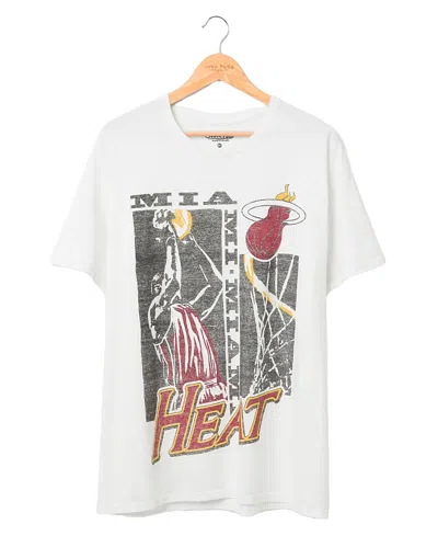 Junk Food Clothing Unisex Nba Miami Heat Jump Shot Short Sleeve Tee In White