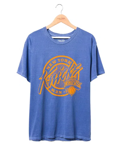 Junk Food Clothing Unisex Nba New York Knicks Crest Vintage Tee In Liberty