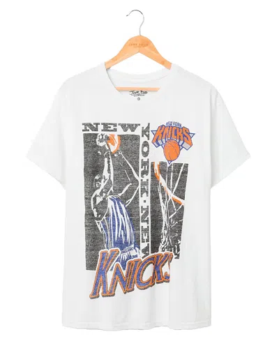 Junk Food Clothing Unisex Nba New York Knicks Jump Short Sleeve Tee In White
