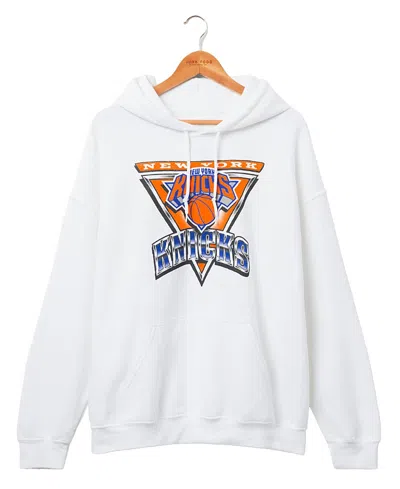 Junk Food Clothing Unisex Nba New York Knicks Triangle Hoodie In White