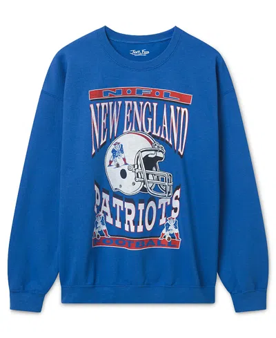 Junk Food Clothing Unisex New York Giants Helmet Flea Market Crew Fleece Sweatshirt In Blue