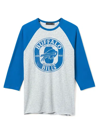 Junk Food Clothing Unisex Nfl Buffalo Bills Elite Raglan In Heather Grey/liberty